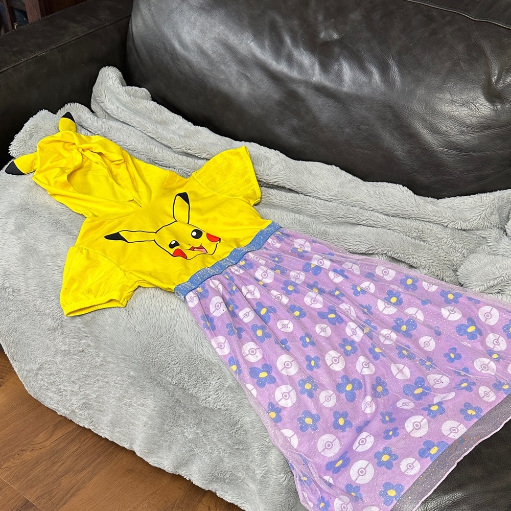 Yellow and Purple Pikachu Hooded Dress